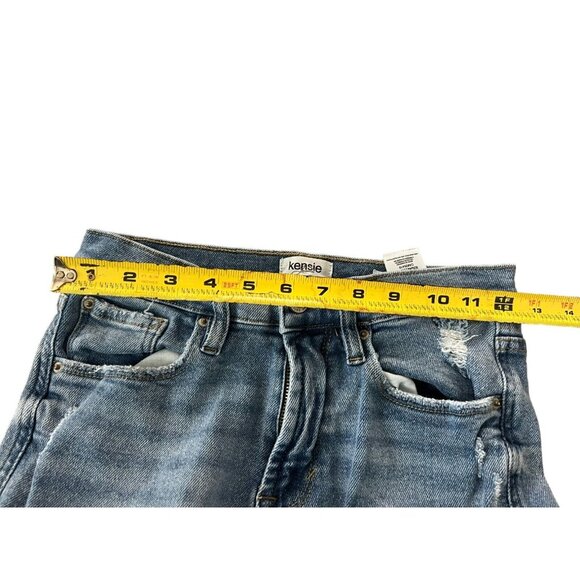 Kensie Distressed Jeans Size 0/25 Vintage Luxe The Slim Straight Medium Wash - Picture 9 of 11